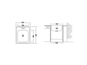 Мойка накладная Ukinox ECO500.600 в Копейске - kopejsk.mebel74.com | фото 2