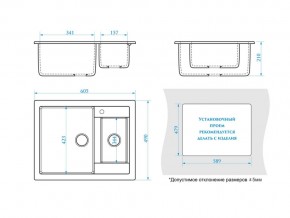 Мойка прямоугольная Санди Z19Q2 бежевый в Копейске - kopejsk.mebel74.com | фото 2