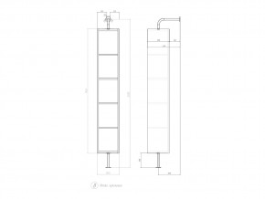 Пенал Grani 300 поворотный дуб сонома в Копейске - kopejsk.mebel74.com | фото 2