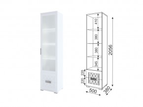 Пенал-витрина Модуль 07 Тиффани в Копейске - kopejsk.mebel74.com | фото