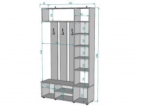 Прихожая с зеркалом V19_M в Копейске - kopejsk.mebel74.com | фото 3