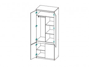 Шкаф 2-х дверный с перегородкой СГ Модерн в Копейске - kopejsk.mebel74.com | фото 2