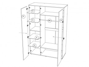 Шкаф 3-х створчатый Валенсия Миф в Копейске - kopejsk.mebel74.com | фото 2