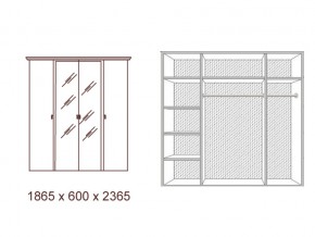 Шкаф 4-х дверный с зеркалами Анита в Копейске - kopejsk.mebel74.com | фото 2