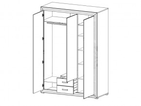 Шкаф B136-SZF3D2S Мальта сибирская лиственница в Копейске - kopejsk.mebel74.com | фото 2