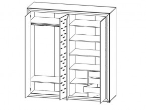 Шкаф B136-SZF4D Мальта сибирская лиственница в Копейске - kopejsk.mebel74.com | фото 2