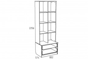 Шкаф комбинированный Акварель НМ 013.10 М Капучино в Копейске - kopejsk.mebel74.com | фото 2