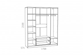 Шкаф комбинированный Оливия НМ 011.84 Х в Копейске - kopejsk.mebel74.com | фото 3