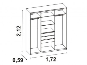 Шкаф-купе 012 трехдверный венге/дуб белфорт в Копейске - kopejsk.mebel74.com | фото 2