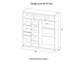 Шкаф-купе №19 анкор светлый 2000 мм в Копейске - kopejsk.mebel74.com | фото 3