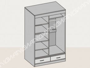 Шкаф-купе 2 двери, ящики 008 венге/дуб белфорт в Копейске - kopejsk.mebel74.com | фото 2