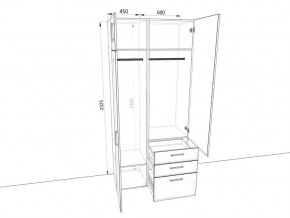 Шкаф распашной 1050А Дуб крафт в Копейске - kopejsk.mebel74.com | фото 2