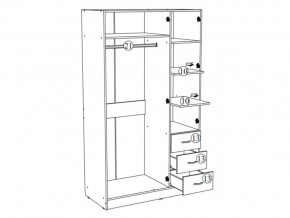 Шкаф трехстворчатый Лофт белый в Копейске - kopejsk.mebel74.com | фото 3