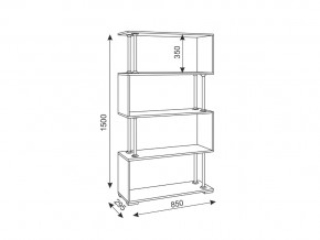 Стеллаж Зигзаг 2 Дуб млечный в Копейске - kopejsk.mebel74.com | фото 2