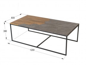 Стол журнальный Китч Дуб американский/серый бетон в Копейске - kopejsk.mebel74.com | фото 2