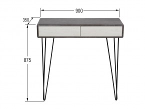 Стол-консоль Телфорд Серый бетон/белый бетон в Копейске - kopejsk.mebel74.com | фото 2