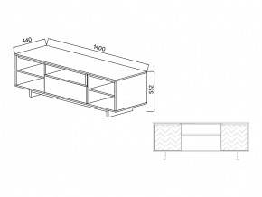 Тумба для ТВА Moderno-1400 Ф1 в Копейске - kopejsk.mebel74.com | фото 2